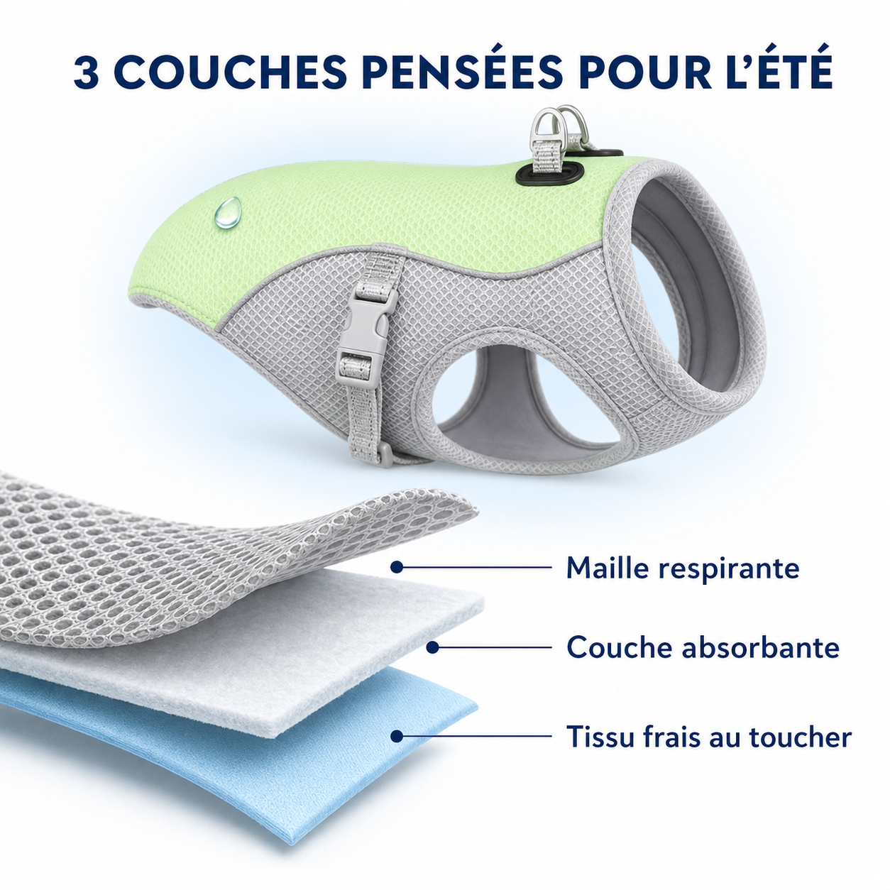 Veste-Harnais Rafraîchissante CoolPaws™ – Anti-Canicule pour Chien