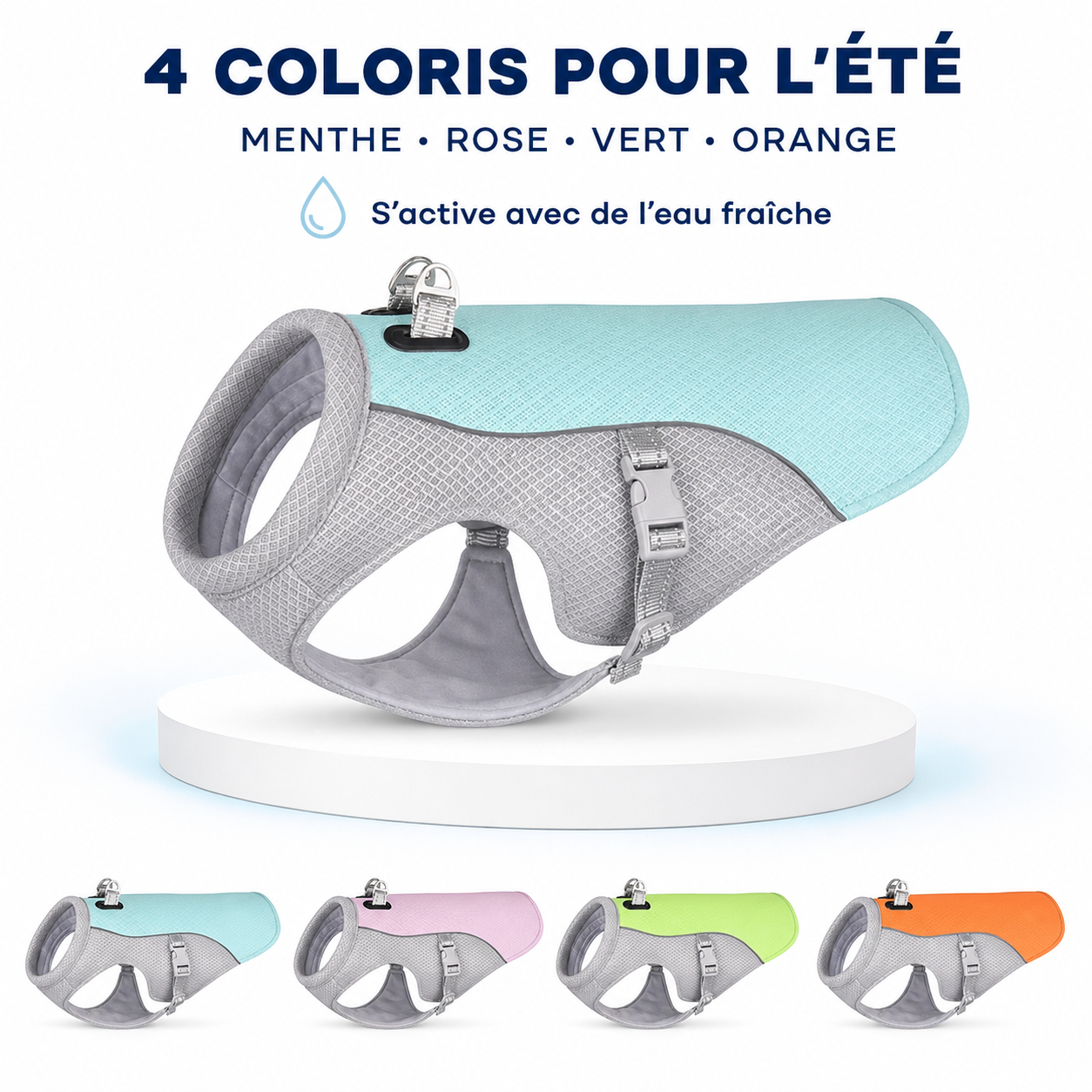 Veste-Harnais Rafraîchissante CoolPaws™ – Anti-Canicule pour Chien