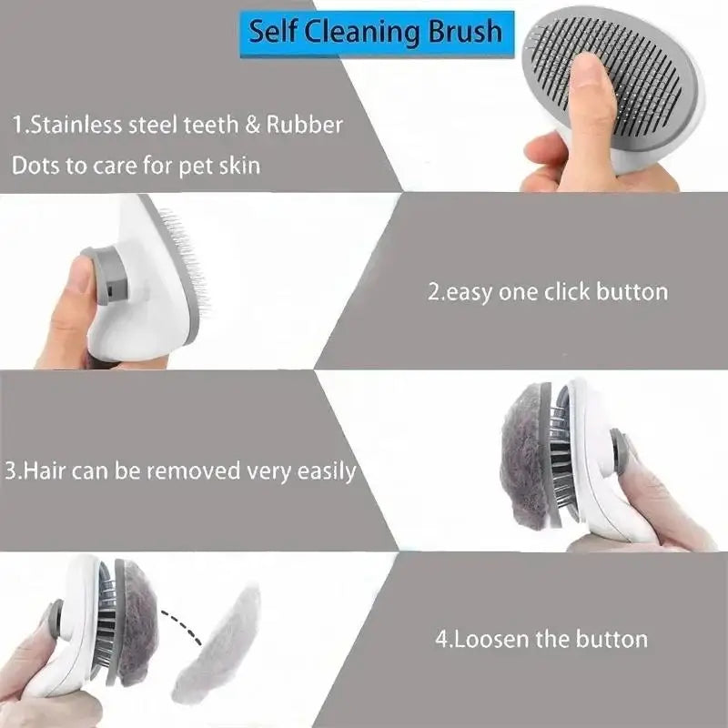 Brosse auto-nettoyante anti-poils – Chien & Chat