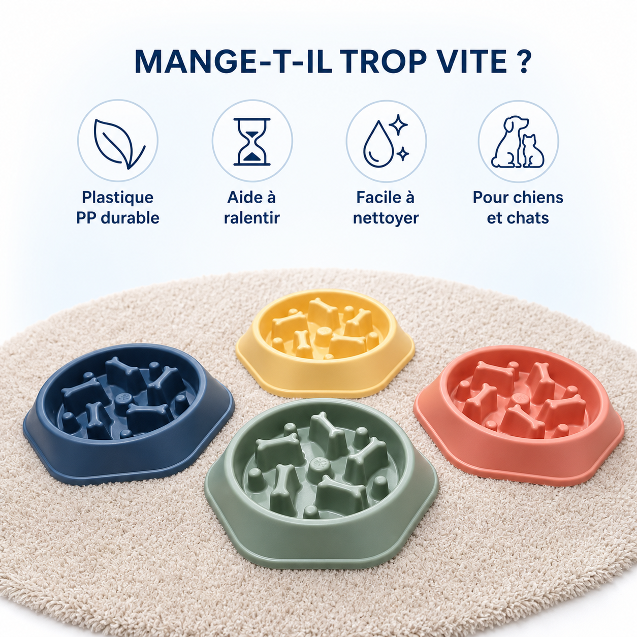 Gamelle anti-glouton pour chien & chat – Mangeoire ludique