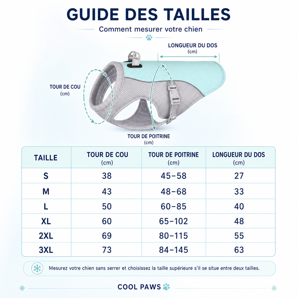 Veste-Harnais Rafraîchissante CoolPaws™ – Anti-Canicule pour Chien